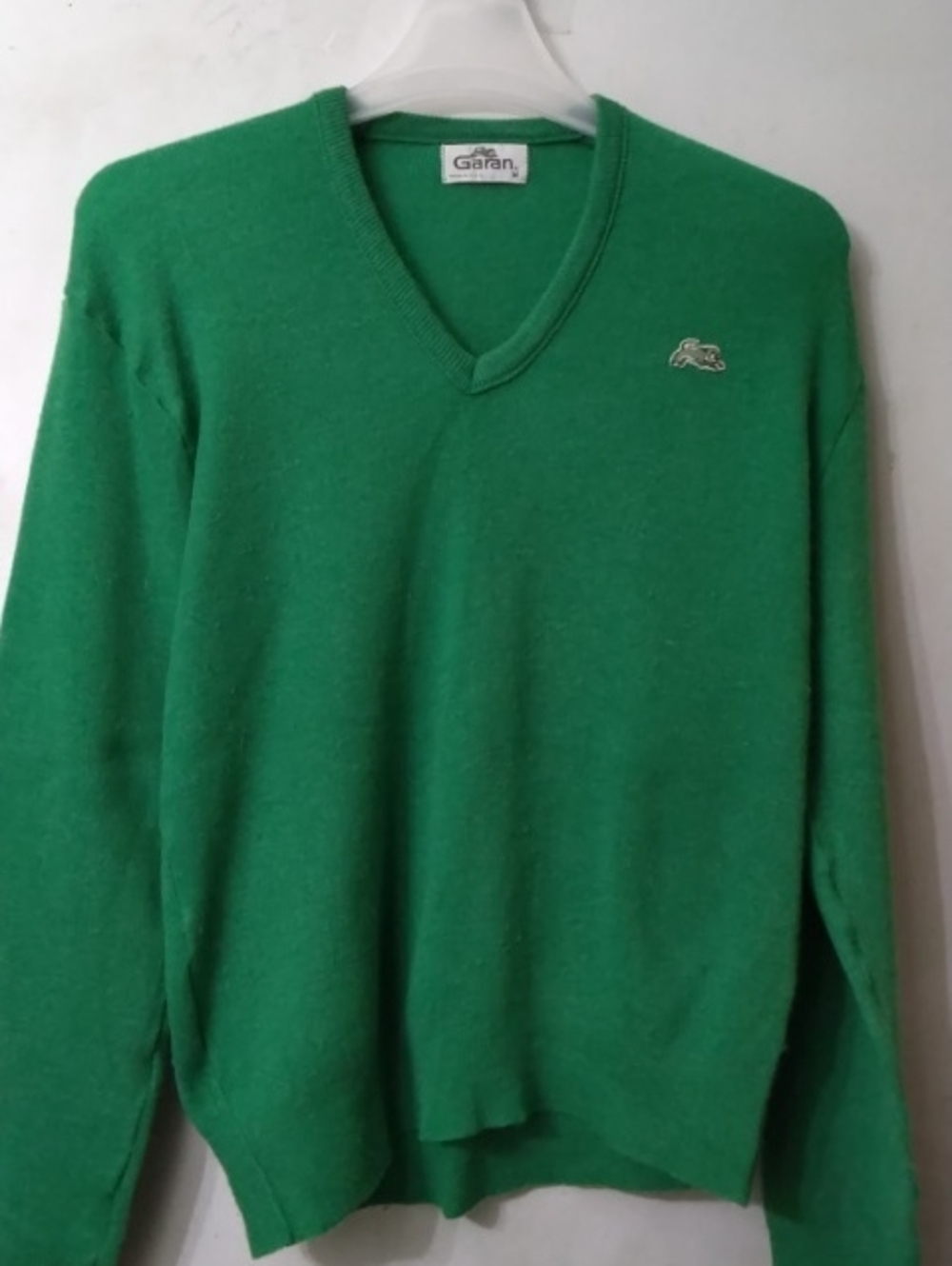 Vintage Garan Brand Green V-Neck Men's Sweater Sz Medium